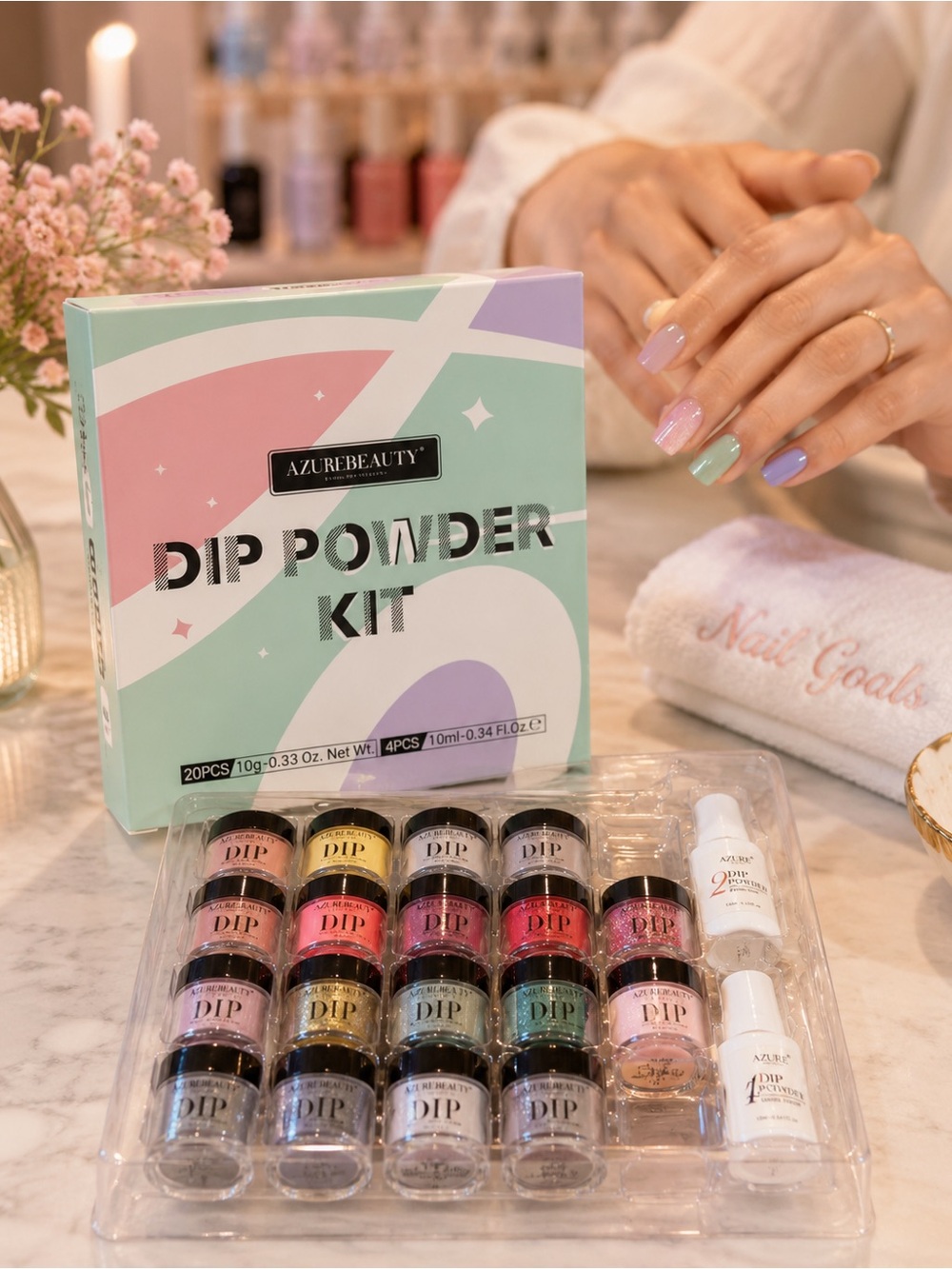 Pastel Dip Powder Kit - 18- Color Nail Set